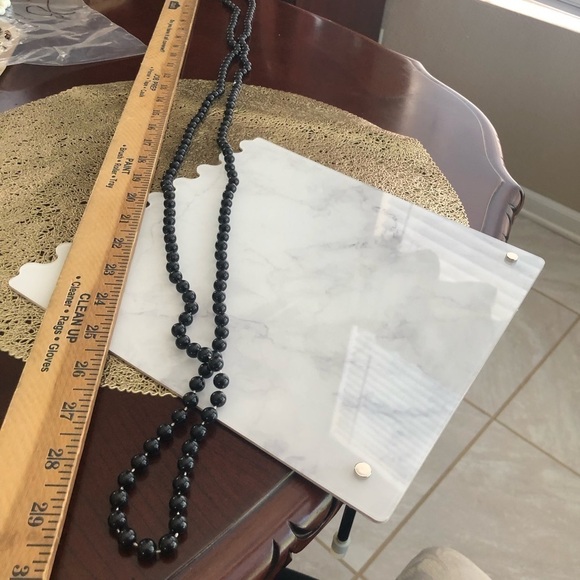 Vintage Super Long Black Beads Necklace - Picture 3 of 3